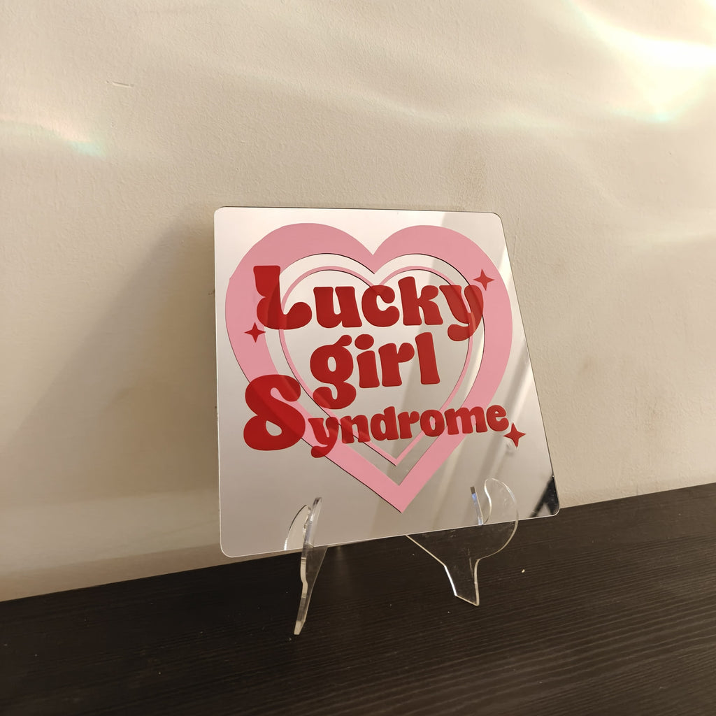 Lucky Girl Syndrome Acrylic Affirmation Mirror (6x6") | Wall & Desk Decor