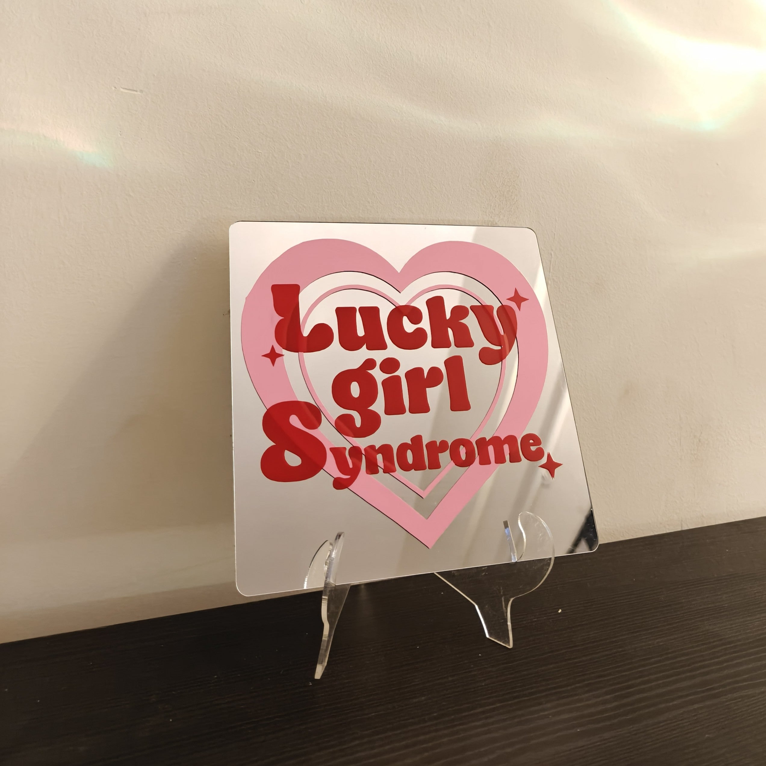 Lucky Girl Syndrome Acrylic Affirmation Mirror (6x6") | Wall & Desk Decor